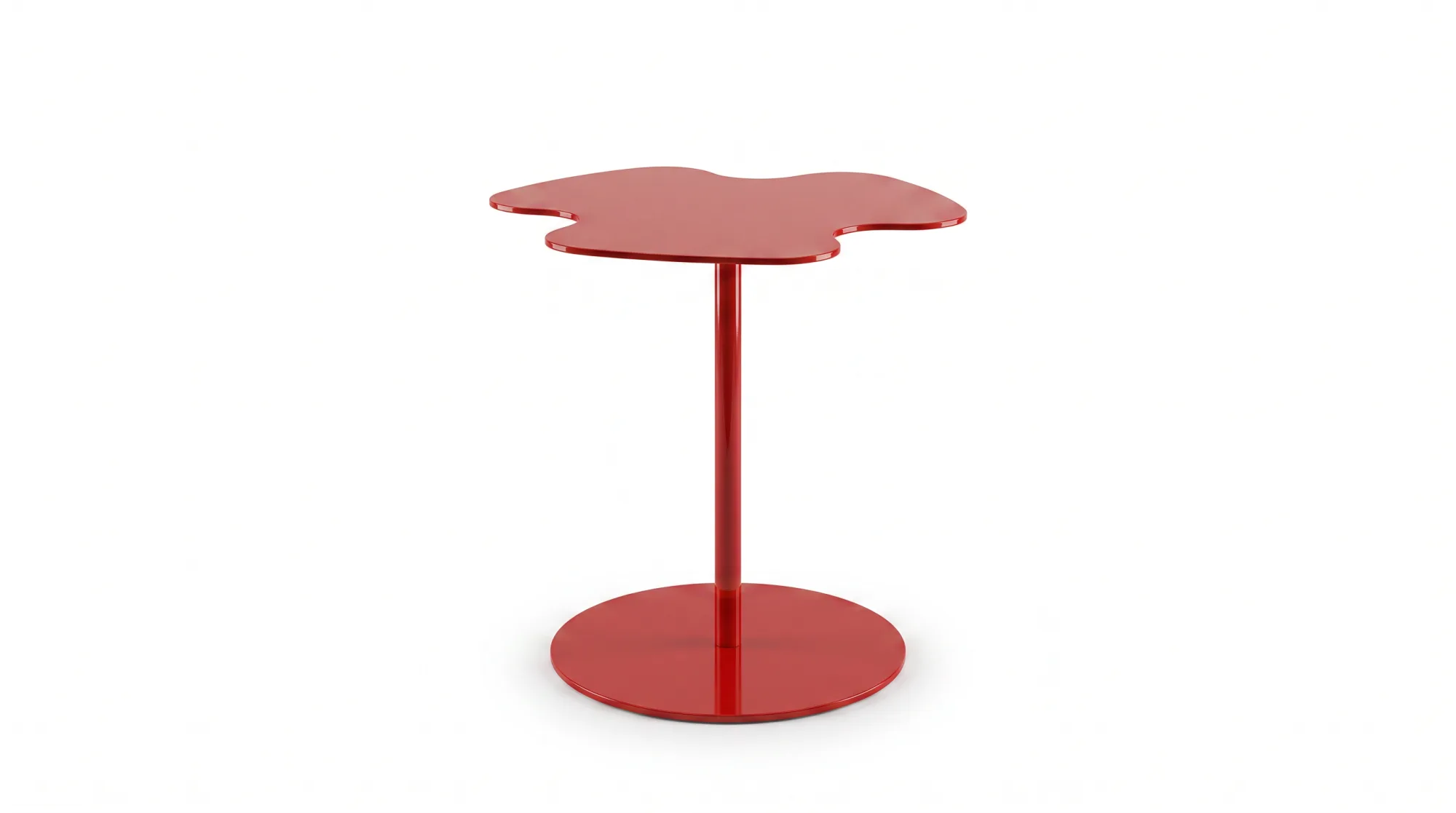 Tavolino Flower 48x48x45, piano sagomato rosso